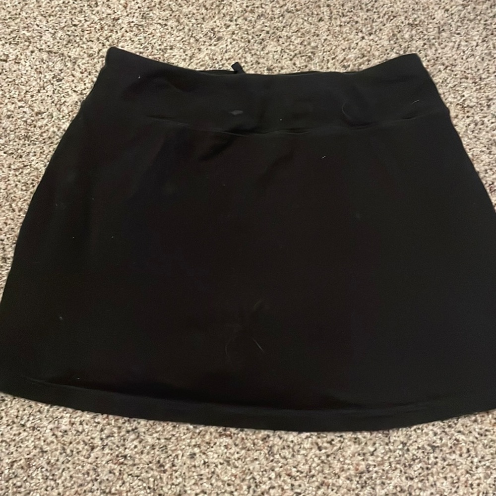 black skirt with built in shorts